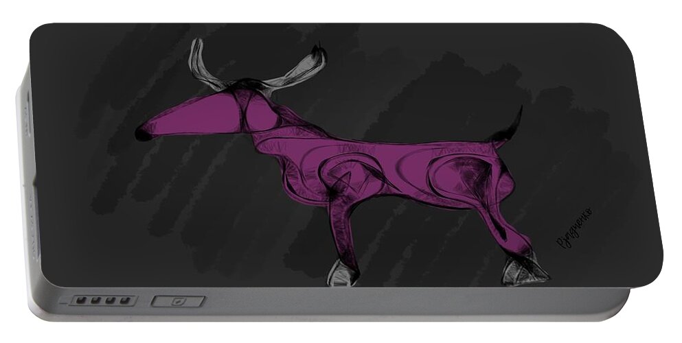 Animal Portable Battery Charger featuring the digital art Siberan ant eater by Ljev Rjadcenko