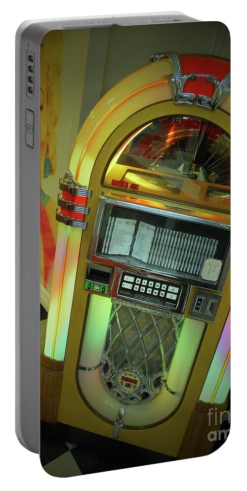 Diner Portable Battery Charger featuring the photograph Diner Jukebox by La Dolce Vita