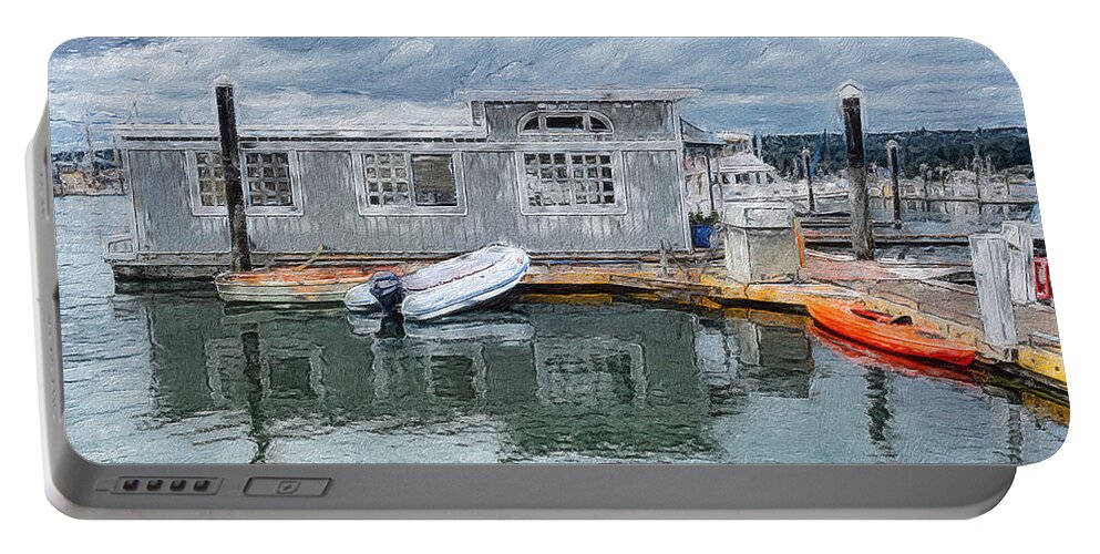 Brushstroke Portable Battery Charger featuring the photograph Dinghies by Jerry Abbott