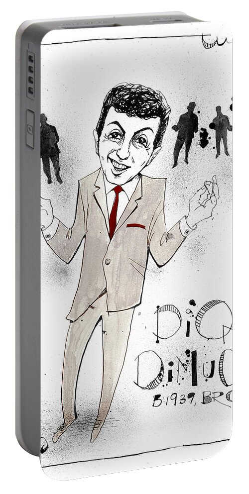  Portable Battery Charger featuring the drawing Dion DiMucci by Phil Mckenney