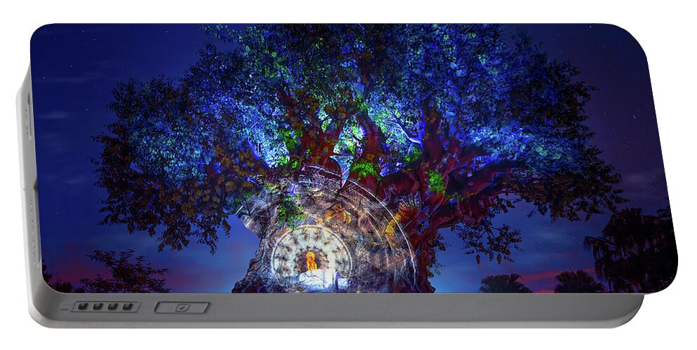 Tree Of Life Portable Battery Charger featuring the photograph Disney's Magical Tree of Life at Animal Kingdom by Mark Andrew Thomas