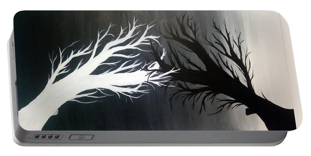 Black Portable Battery Charger featuring the painting Diversity Strength and Beauty by Eseret Art