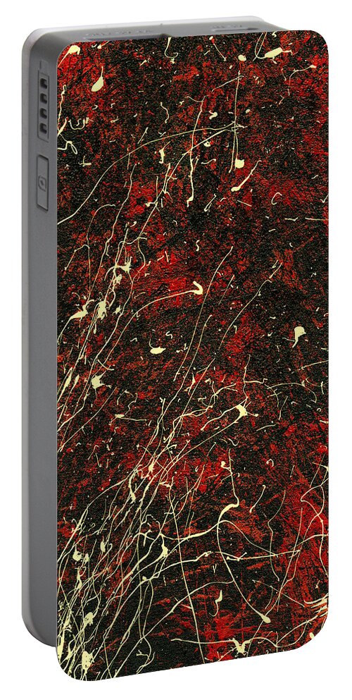 Abstract Portable Battery Charger featuring the painting Divine Fire by Heather Meglasson Impact Artist