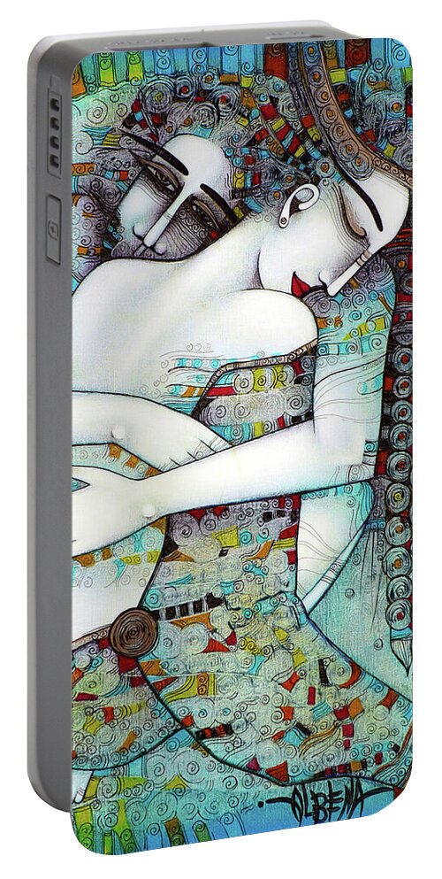 Love Portable Battery Charger featuring the painting Do not leave me by Albena Vatcheva