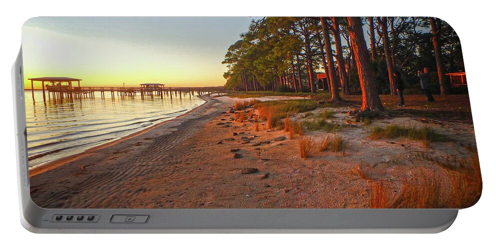 Bay Portable Battery Charger featuring the photograph Dock on the Bay by Judy Hall-Folde
