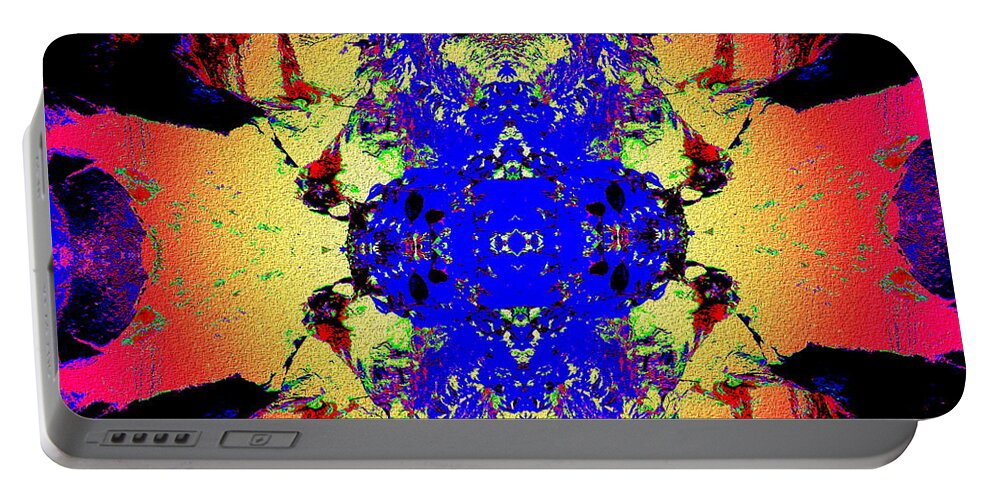 Abstract Portable Battery Charger featuring the digital art Dogs at Play by Cliff Wilson