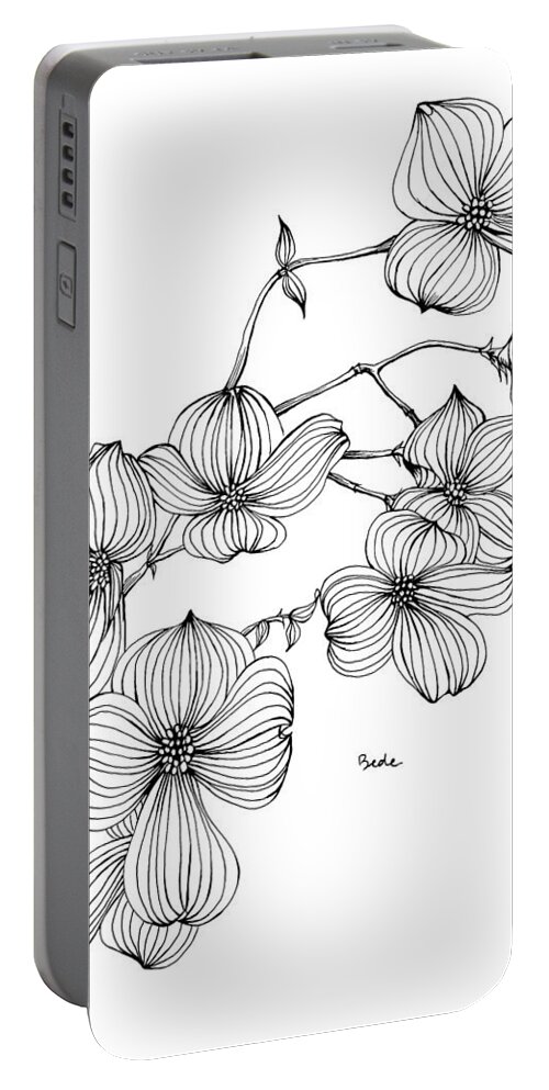 Dogwood Portable Battery Charger featuring the drawing Dogwood I by Catherine Bede