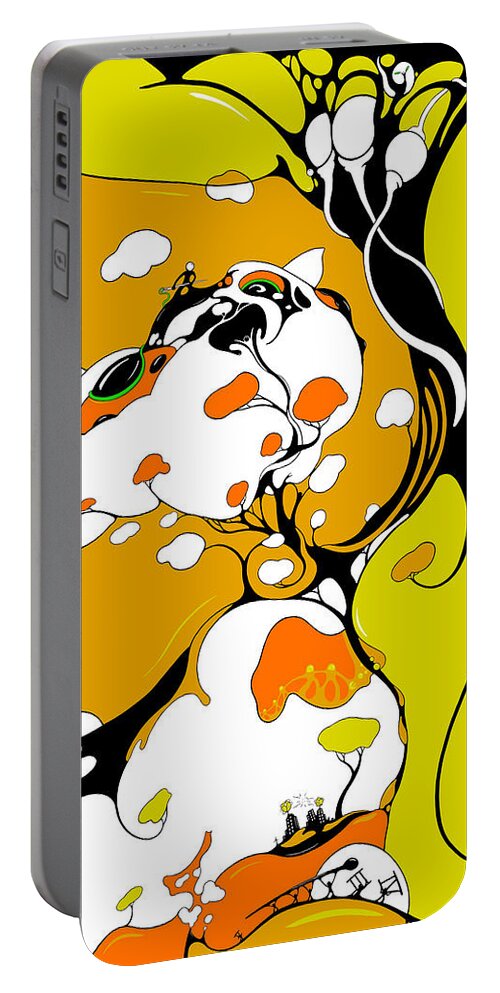Cat Portable Battery Charger featuring the digital art Domesticated by Craig Tilley