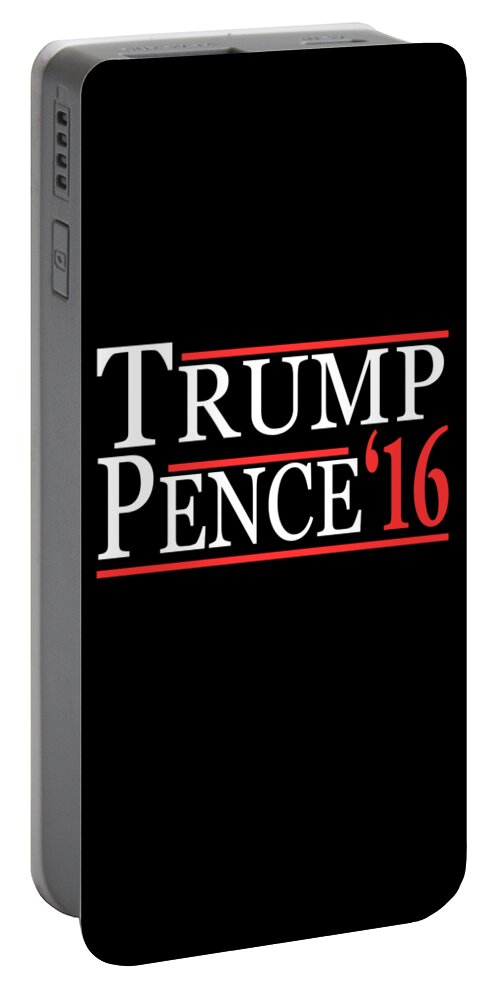 Funny Portable Battery Charger featuring the digital art Donald Trump Mike Pence by Flippin Sweet Gear