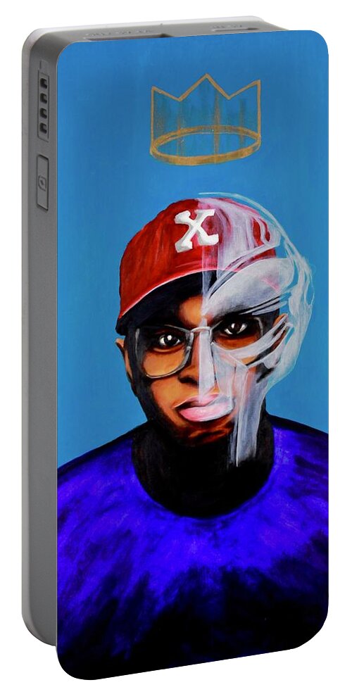 Hiphop Portable Battery Charger featuring the painting Doom by Ladre Daniels