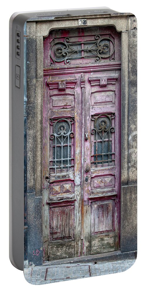 Door Portable Battery Charger featuring the photograph Door 52 of Porto by David Letts
