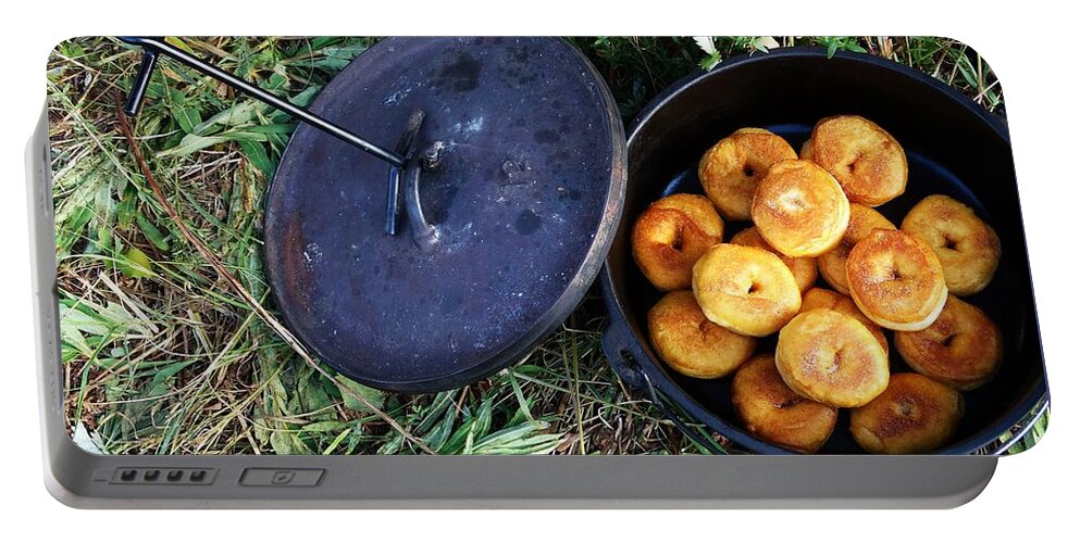 Food Photography Portable Battery Charger featuring the photograph Doughnuts by Alden White Ballard