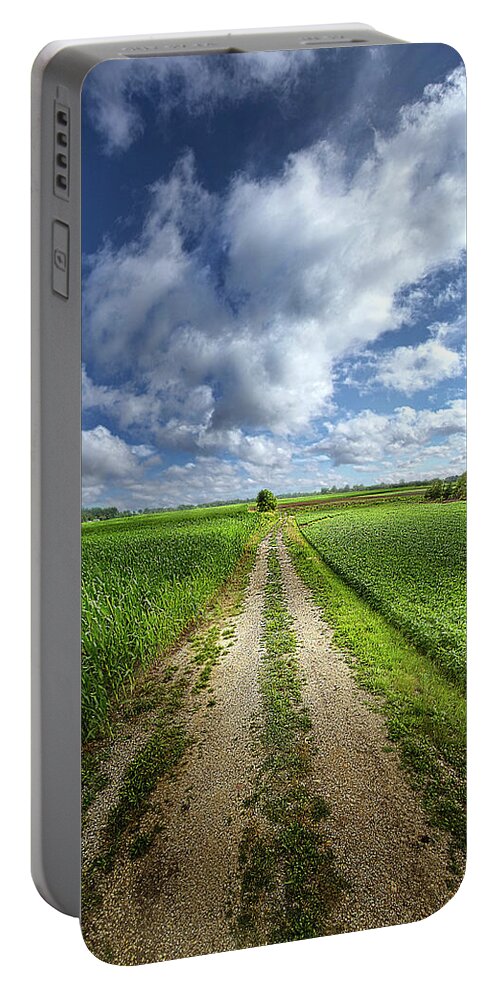 Outdoors Portable Battery Charger featuring the photograph Down Country Roads by Phil Koch