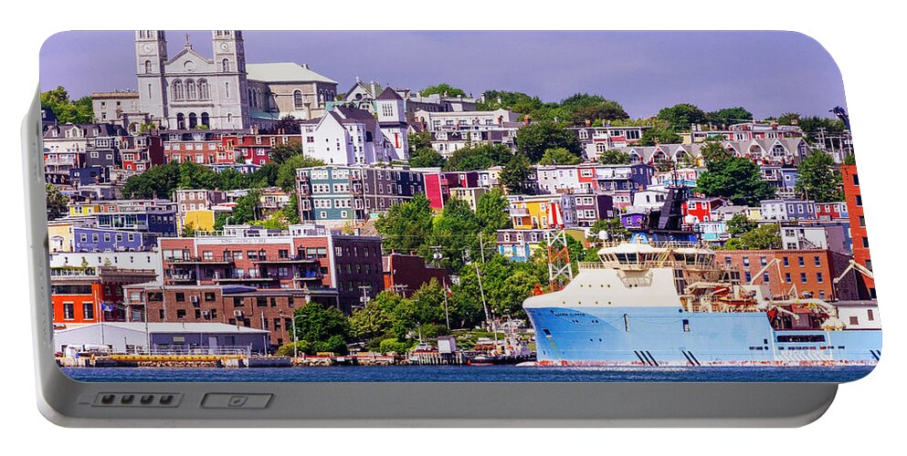 Newfoundland Portable Battery Charger featuring the photograph Downtown St. John's, Newfoundand by Laura Tucker