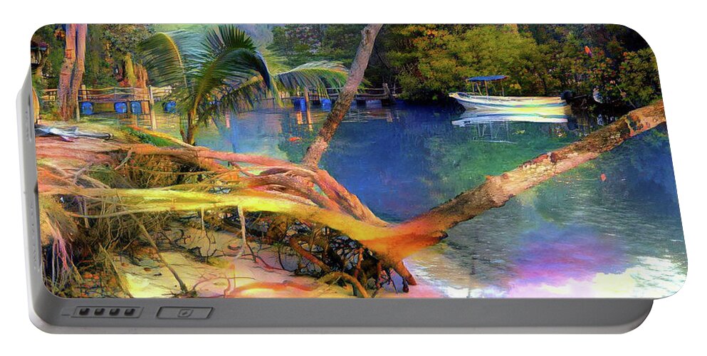 Boat Portable Battery Charger featuring the digital art Dream of Koh Chang, Thailand by Jeremy Holton