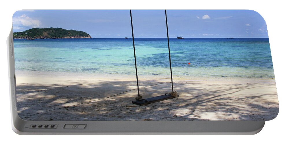 Swing Portable Battery Charger featuring the photograph Dream paradise swing by Josu Ozkaritz