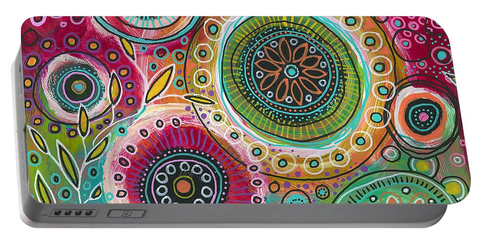 Dreaming Of Spring Portable Battery Charger featuring the painting Dreaming of Spring by Tanielle Childers