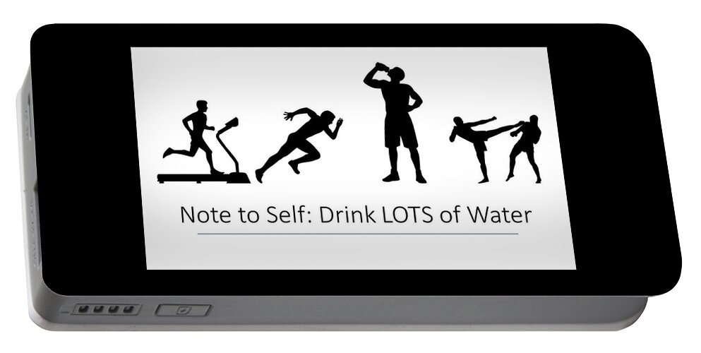 Sports Portable Battery Charger featuring the photograph Drink LOTS of Water - Men by Nancy Ayanna Wyatt