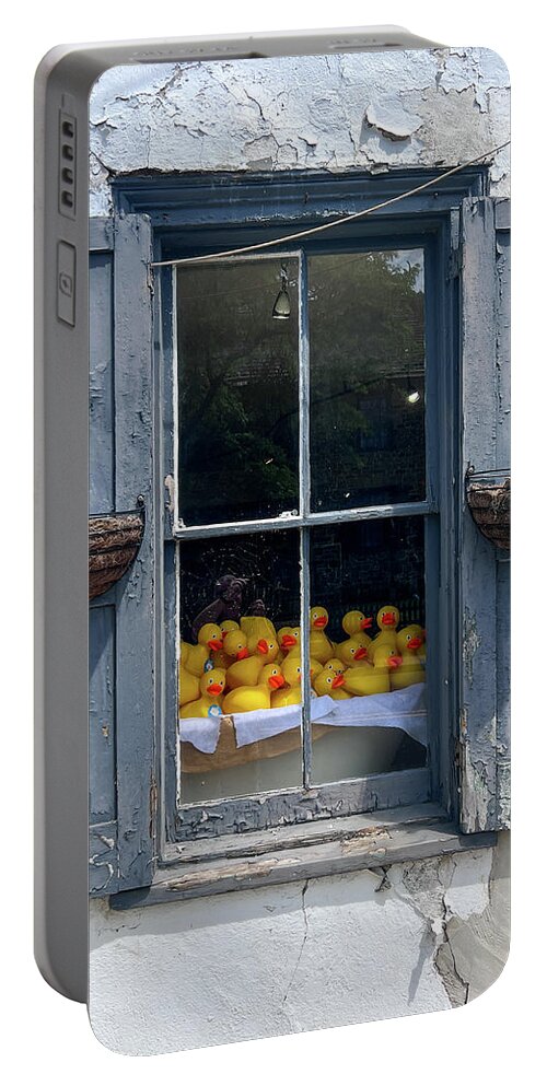 New Hope Portable Battery Charger featuring the photograph Duck Window by David Letts