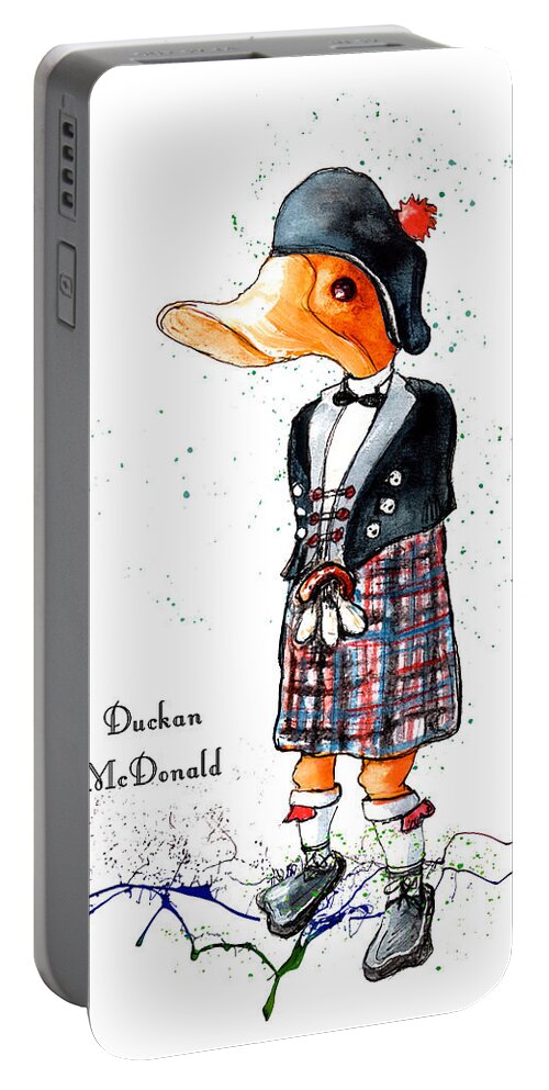 Duck Portable Battery Charger featuring the painting Duckan McDonald by Miki De Goodaboom