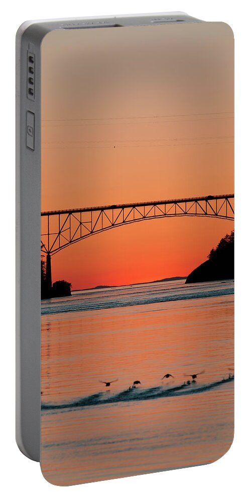 Deception Pass Portable Battery Charger featuring the photograph Ducks Under the Bridge by Michael Rauwolf