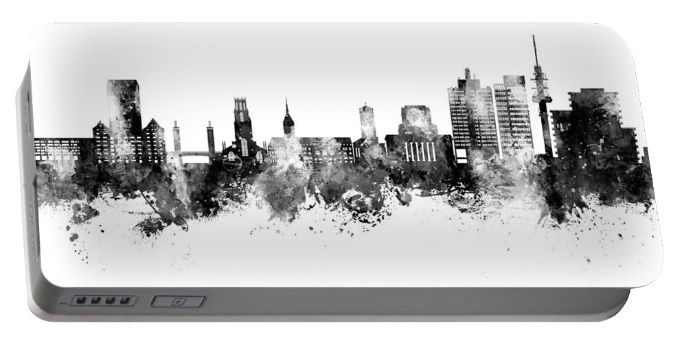 Duisburg Portable Battery Charger featuring the digital art Duisburg Germany Skyline #27 by Michael Tompsett