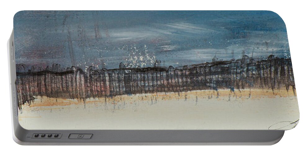 Beach Portable Battery Charger featuring the painting Dunes by Leela Payne