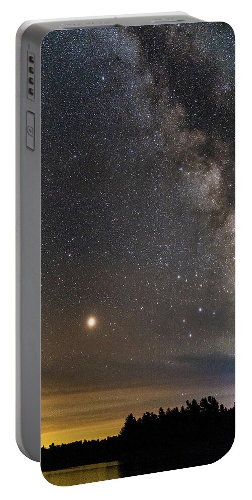 Night Portable Battery Charger featuring the photograph Dusk on Gurd Lake by Stephen Sloan