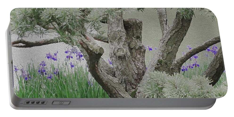 Pine Tree Portable Battery Charger featuring the digital art Dwarf Pine by Kathie Chicoine