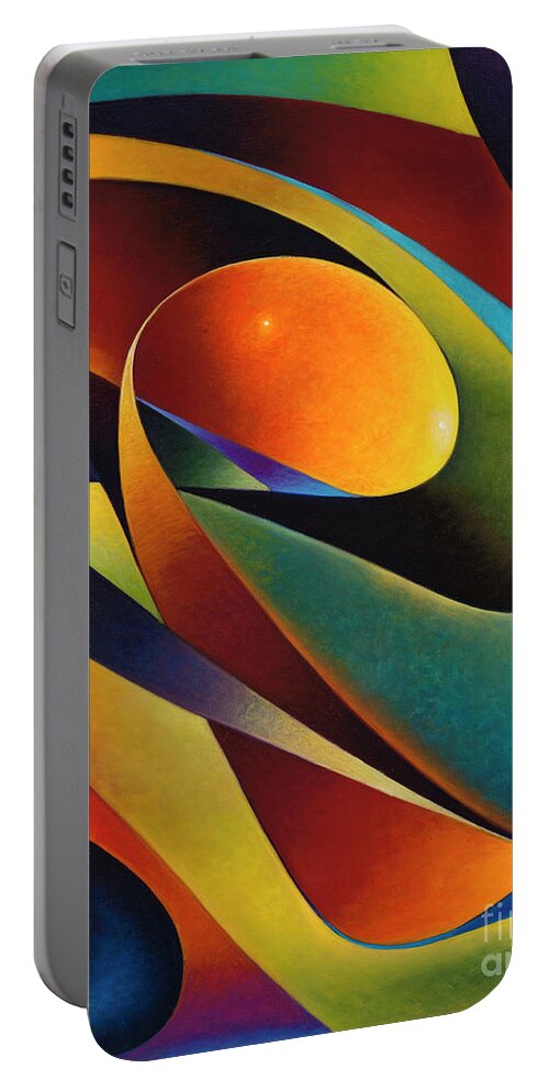 Curvismo Portable Battery Charger featuring the painting Dynamic Series #12 by Ricardo Chavez-Mendez