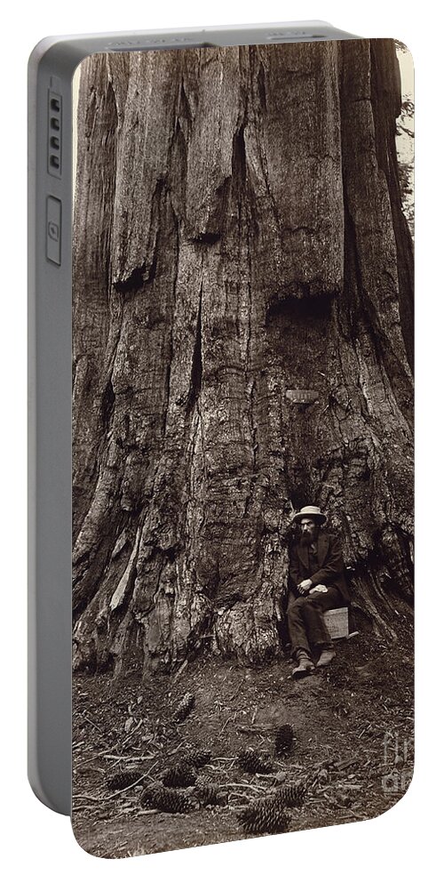 19th Portable Battery Charger featuring the photograph Eadweard Muybridge and General Grant Tree, c. 1864 by Getty Research Institute