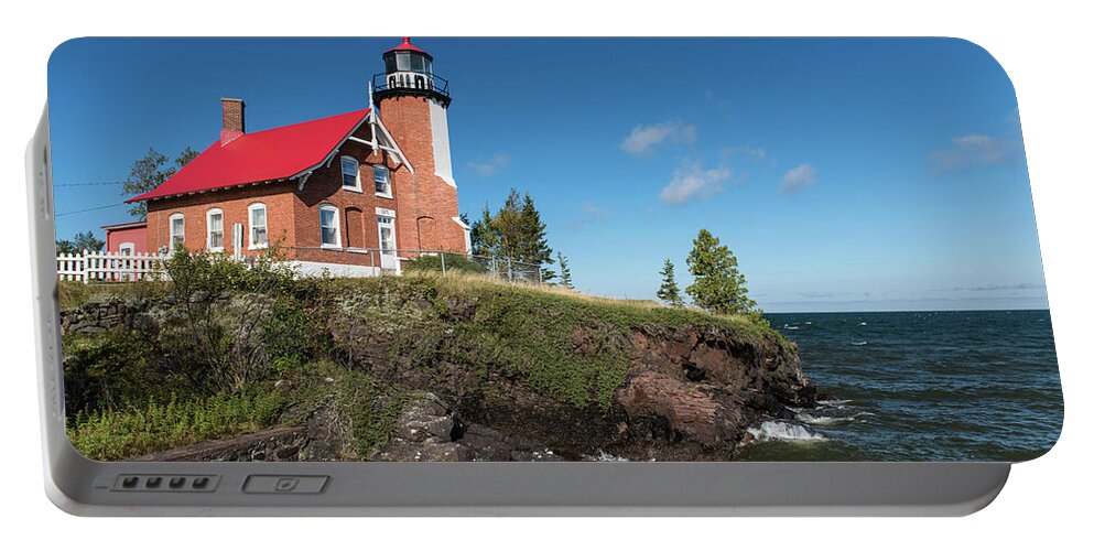 Outdoors Portable Battery Charger featuring the photograph Eagle Harbor Lighthouse by Linda Shannon Morgan