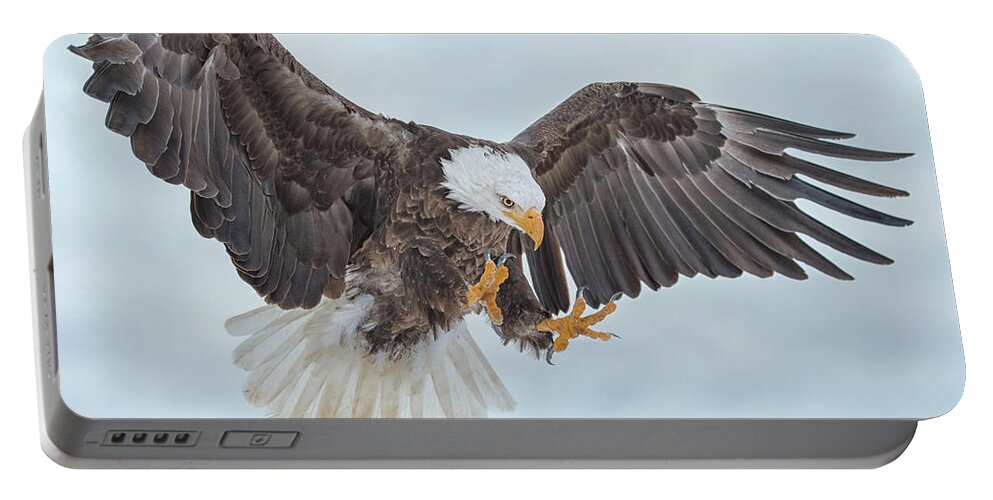 Eagle Portable Battery Charger featuring the photograph Eagle In the Clouds by CR Courson