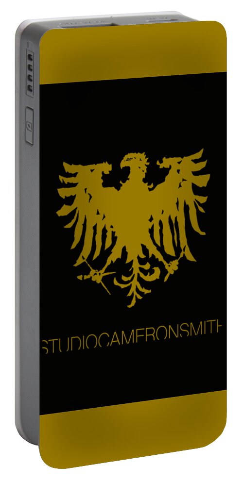 Logo Portable Battery Charger featuring the digital art Eagle Logo, black by Cameron Smith