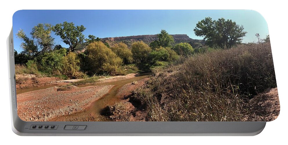 Richard E. Porter Portable Battery Charger featuring the photograph Early Autumn 2, Color, Prairie Dog Town Fork of the Red River, Palo Duro Canyon State Park, , Texas by Richard Porter