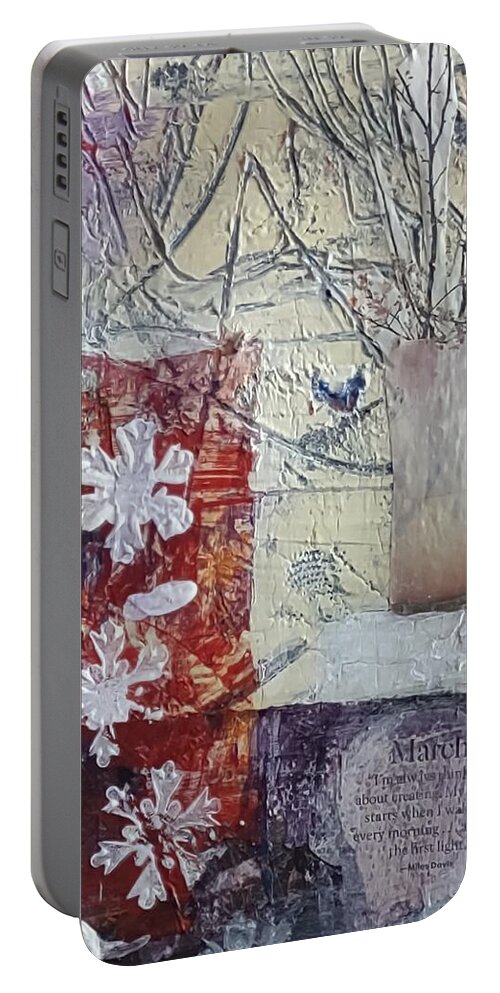 Spring Portable Battery Charger featuring the mixed media Early Spring by Suzanne Berthier