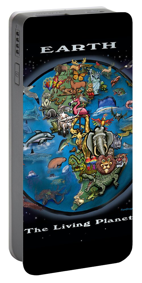 Earth Portable Battery Charger featuring the painting Earth by Kevin Middleton
