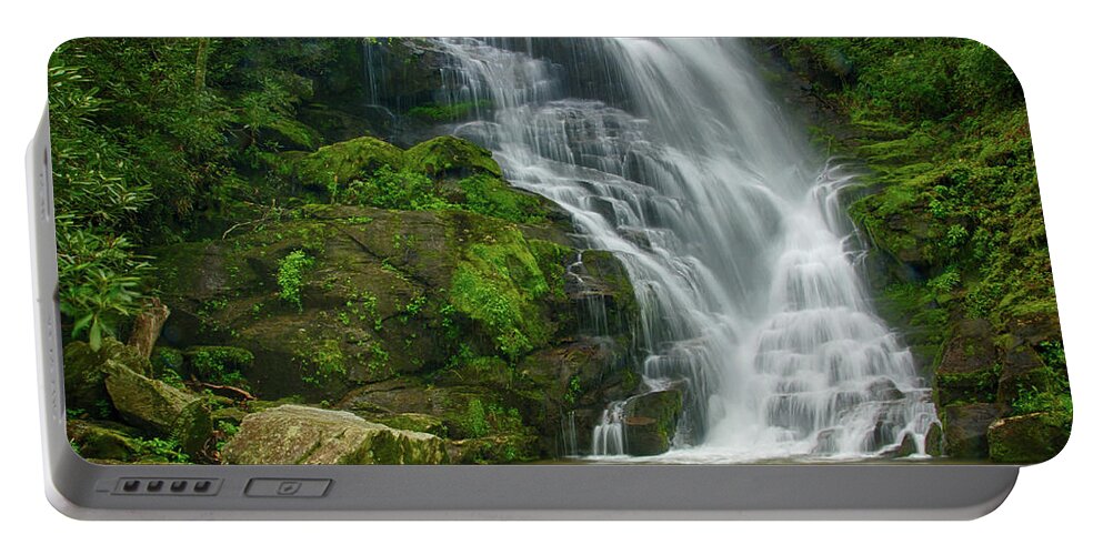 Waterfall Portable Battery Charger featuring the photograph Eastatoe Falls by Melissa Southern