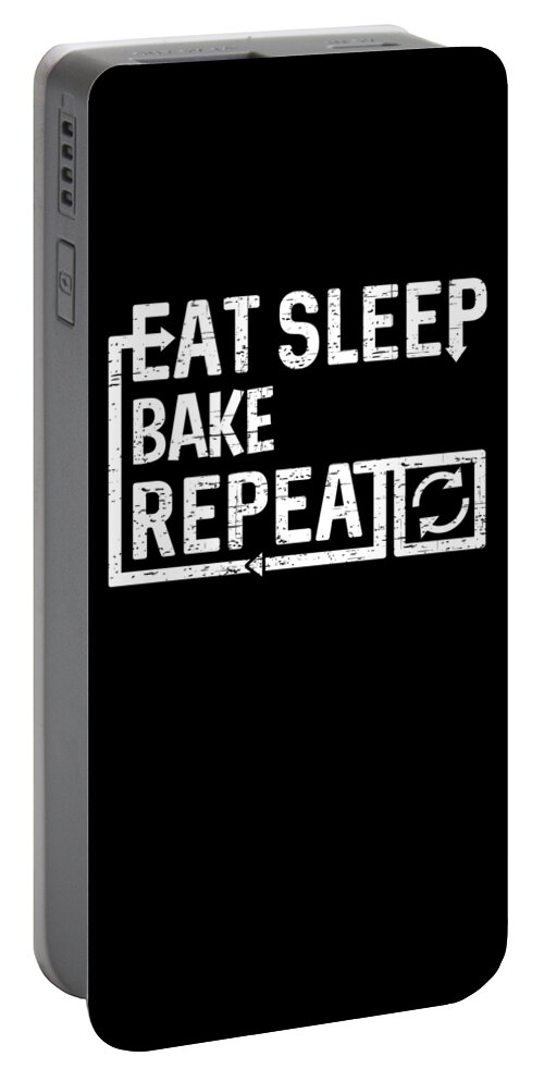 Cool Portable Battery Charger featuring the digital art Eat Sleep Bake by Flippin Sweet Gear