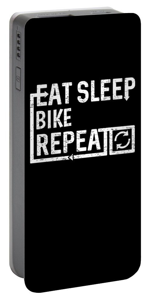 Cool Portable Battery Charger featuring the digital art Eat Sleep Bike by Flippin Sweet Gear