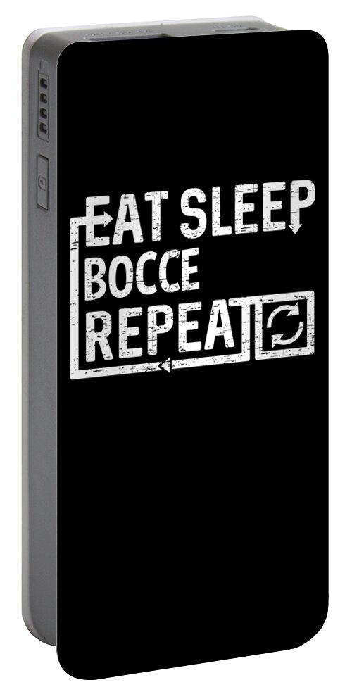 Cool Portable Battery Charger featuring the digital art Eat Sleep Bocce by Flippin Sweet Gear