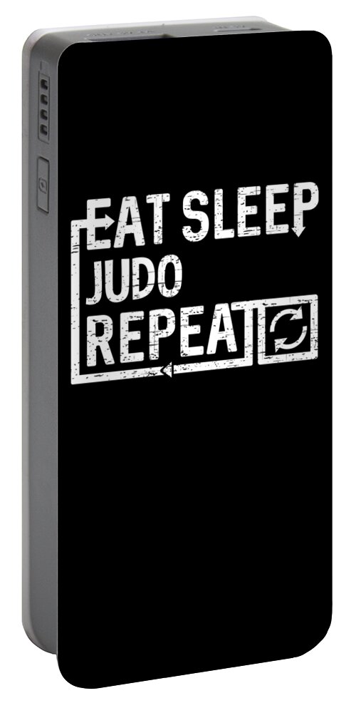 Cool Portable Battery Charger featuring the digital art Eat Sleep Judo by Flippin Sweet Gear
