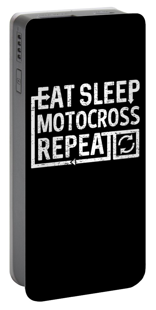 Cool Portable Battery Charger featuring the digital art Eat Sleep Motocross by Flippin Sweet Gear