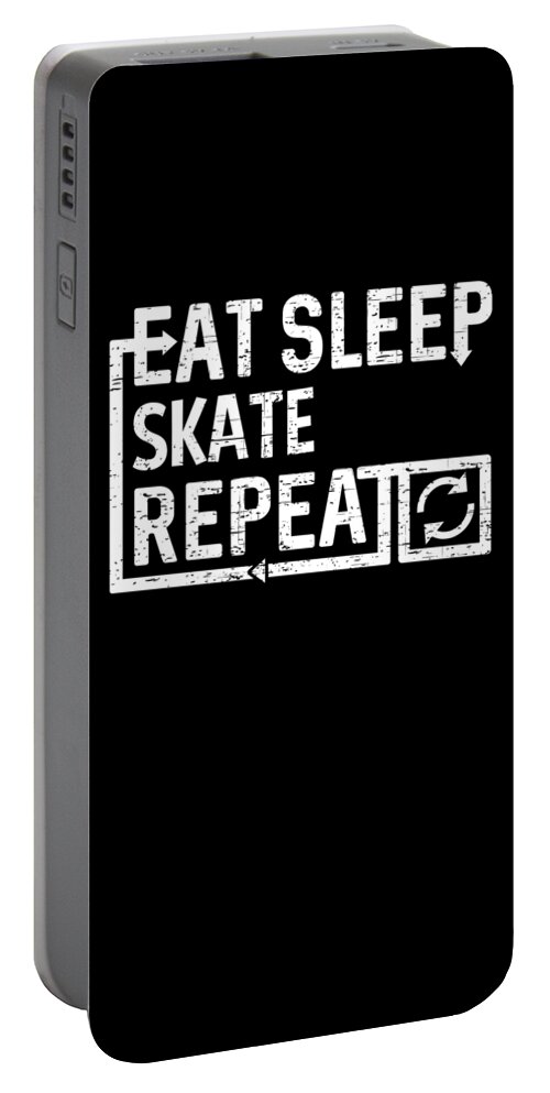 Cool Portable Battery Charger featuring the digital art Eat Sleep Skate by Flippin Sweet Gear