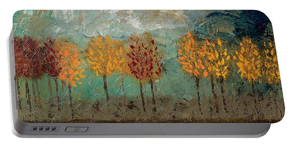 Trees Portable Battery Charger featuring the painting Edge of the Forest II by Linda Bailey