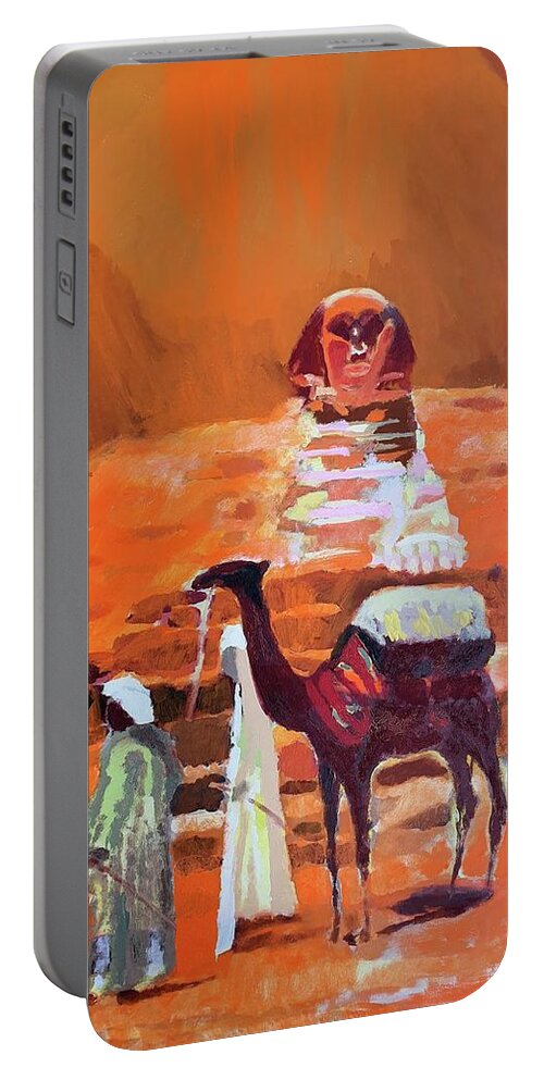 Camel Portable Battery Charger featuring the painting Egypt Light by Enrico Garff