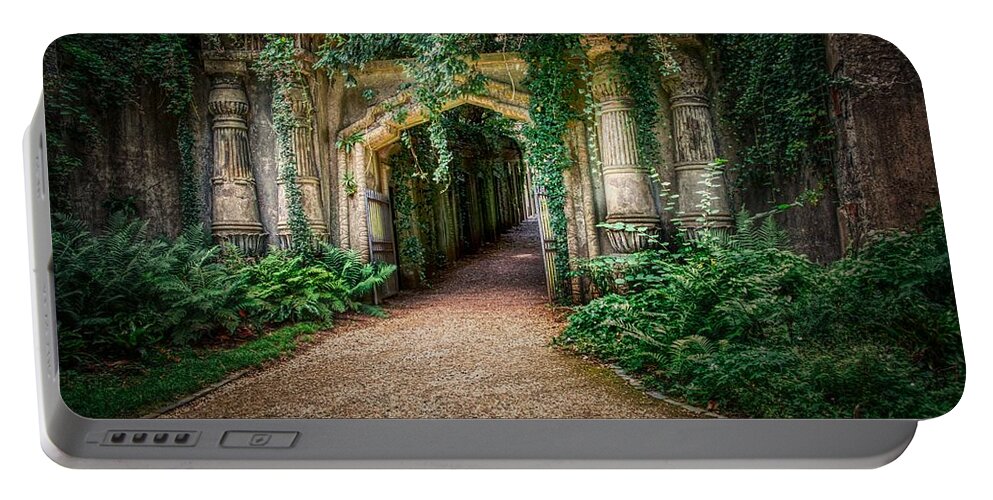 Highgate Cemetery Portable Battery Charger featuring the photograph Egyptian Avenue by Raymond Hill