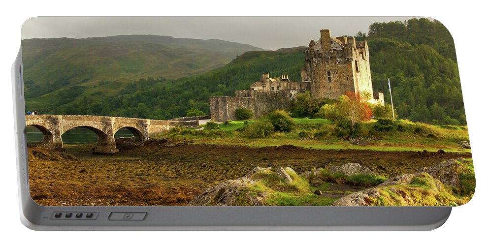 Scotland Portable Battery Charger featuring the photograph Eilean Donan Castle in the loch Alsh at the highlands of Scotlan by Michalakis Ppalis