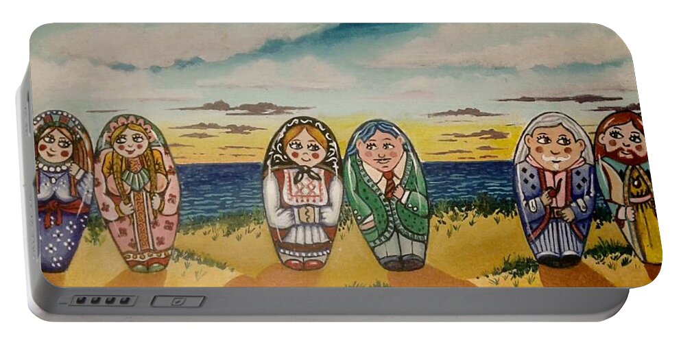 Russian Dolls Portable Battery Charger featuring the painting Either way by James RODERICK