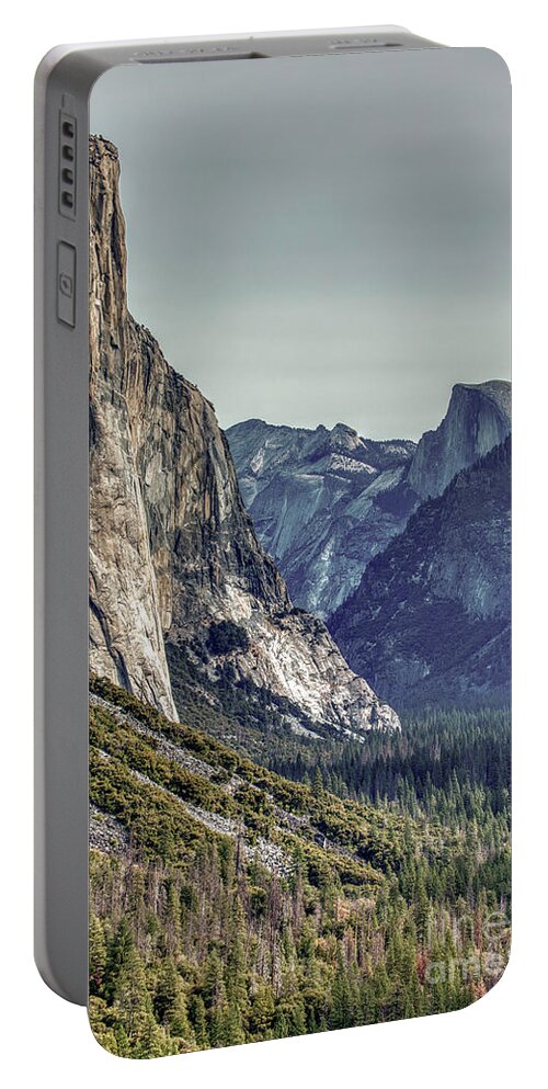 El Capitan And Half Dome Yosemite National Park Color Portable Battery Charger featuring the photograph El Capitan and Half Dome Yosemite National Park Color by Dustin K Ryan